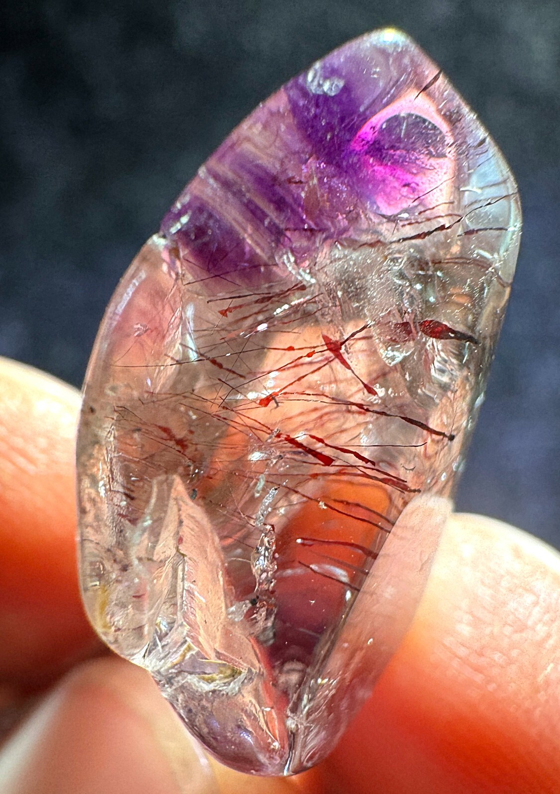 24ct Rare NATURAL Clear rutile Crystal Polished