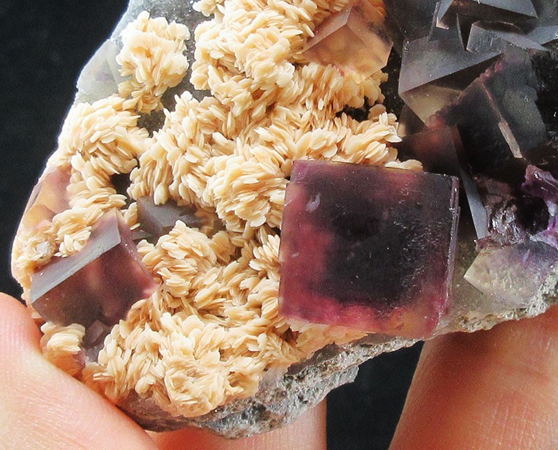 12.7cm purple FLUORITE&Barite crystal mineral specimens,AnHui,China!