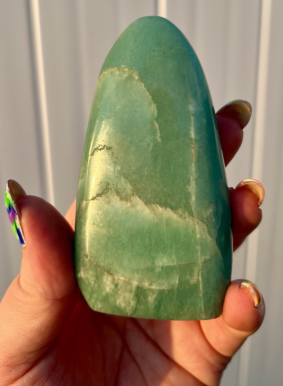 Polished Blue-Green Amazonite Crystal Freeform