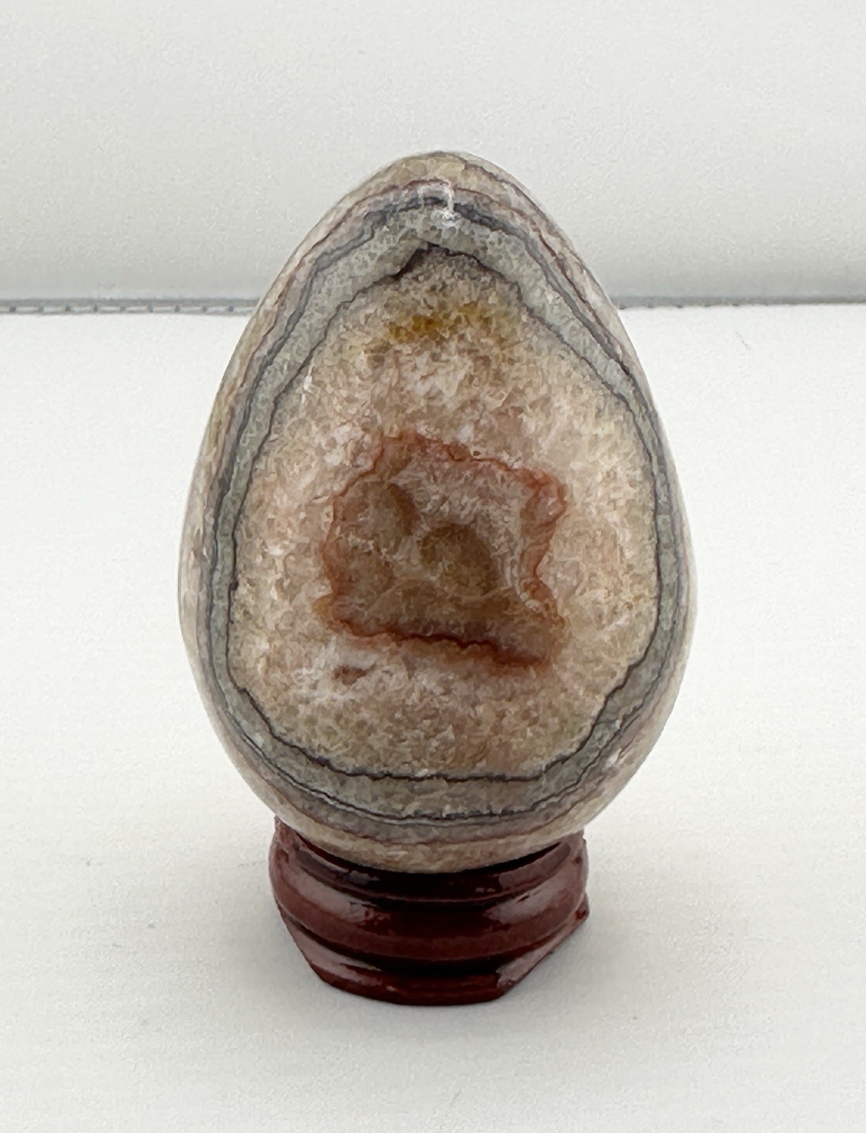 Stunning Banded Agate Onyx Egg Crystal Formations W/ Stand 2.5″ Cream Browns