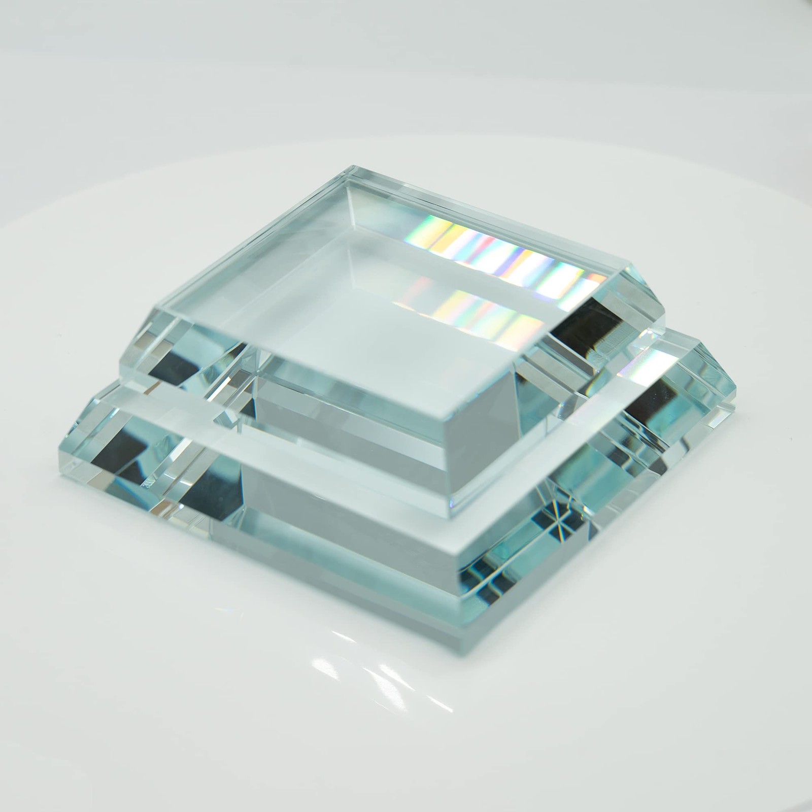 Clear Crystal Glass Square Display Base Display Stand for Collectibles (3.93i…