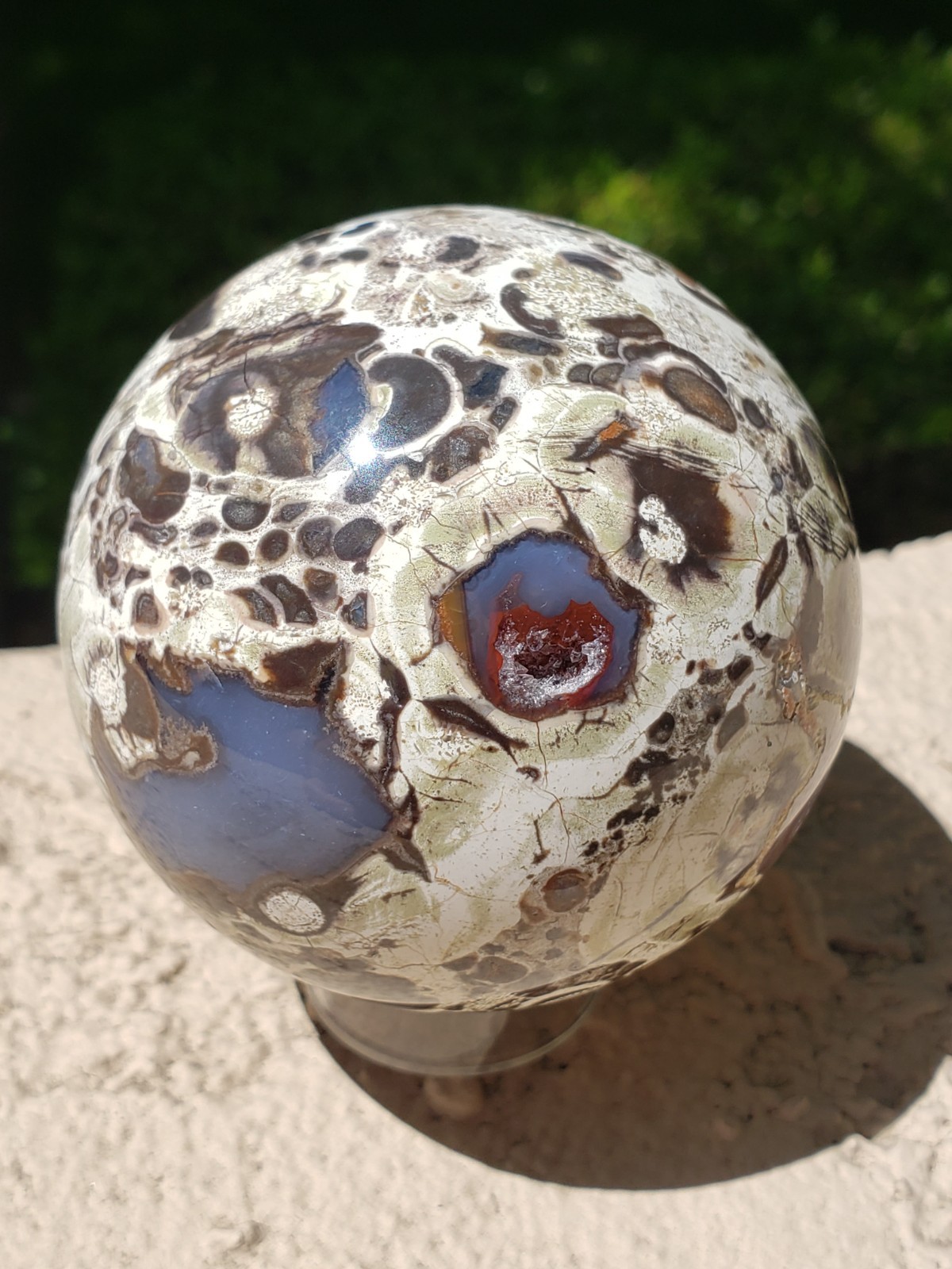 2.8″ Money Agate UV Crystal Druzy Sphere Orb Ball, 448g or 1 lb