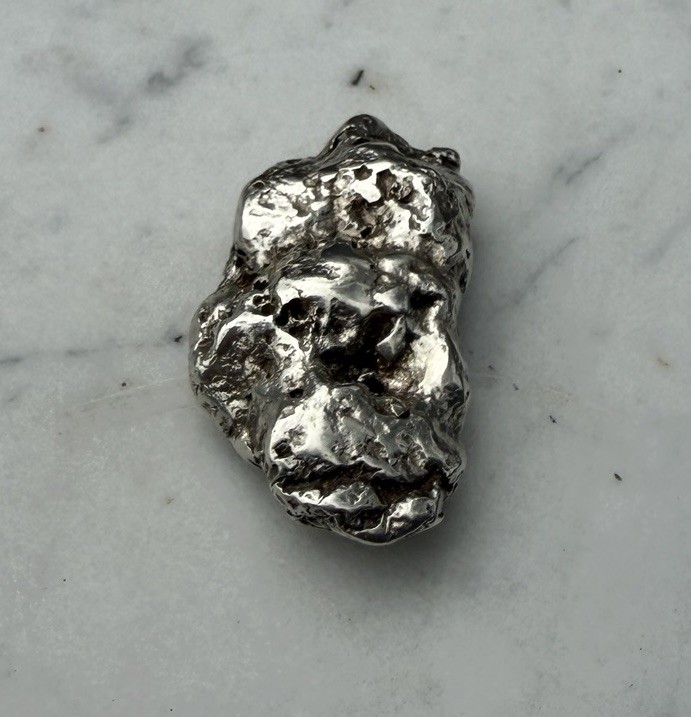 35.7 G. Seller Made Sculpted .900 Fine Silver Nugget Native Silver Replica 1 OZT