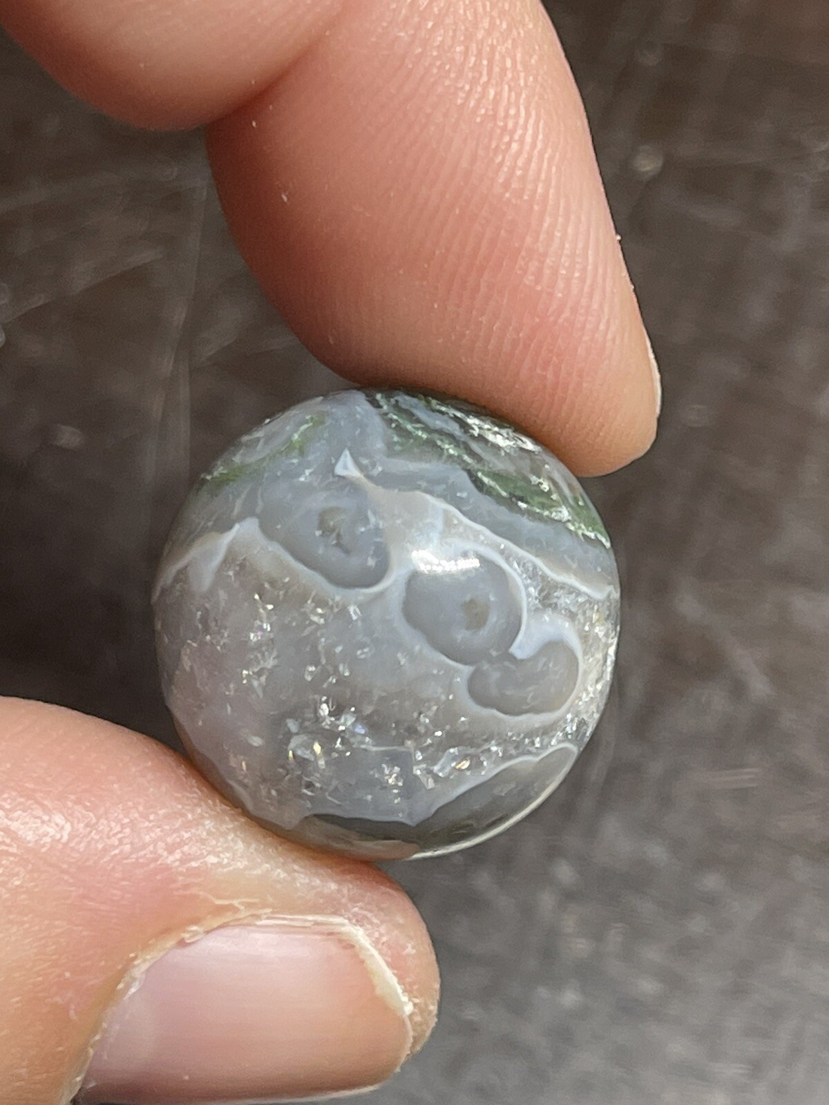 Moss Agate Mini Sphere Ball Orb Marble 19.1mm 9g