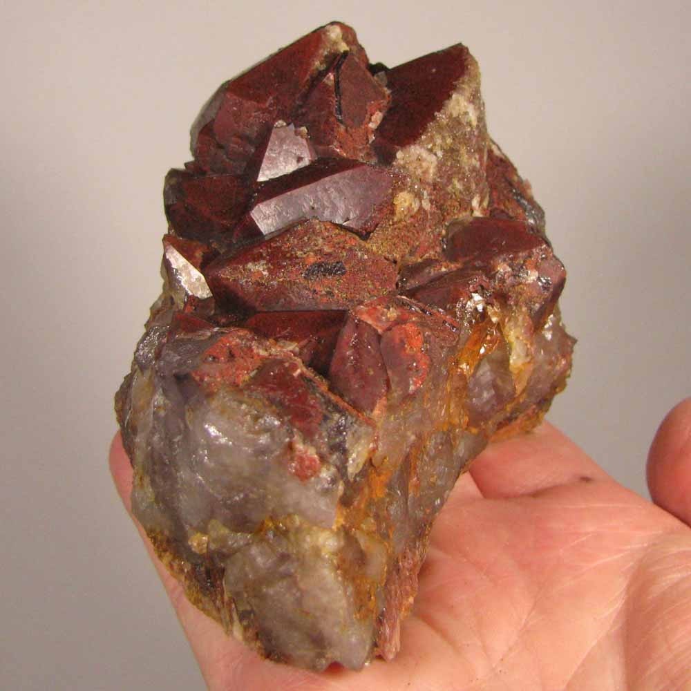 4.7″ Red HEMATOID AMETHYST Skeletal Crystals Cluster – Morocco – 1.4 lbs.