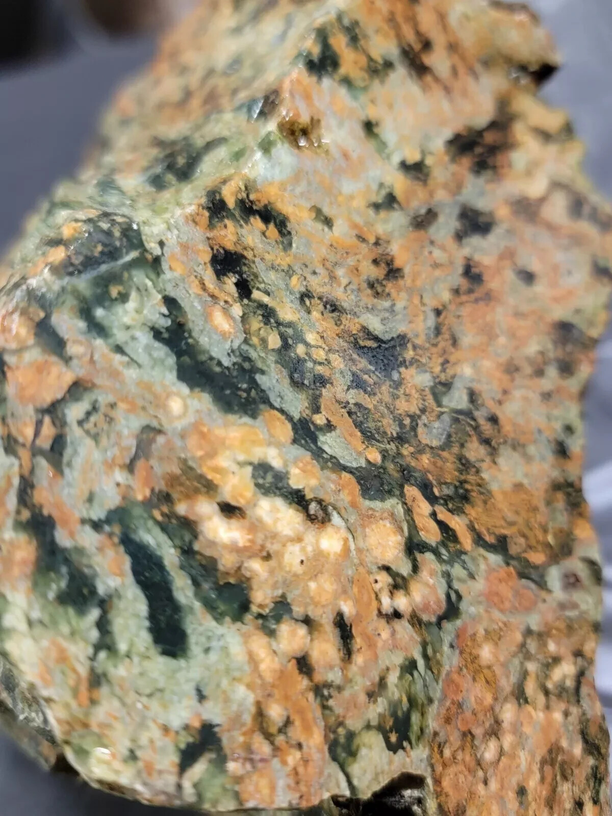 5lb+ large jasper piece orange/green/black