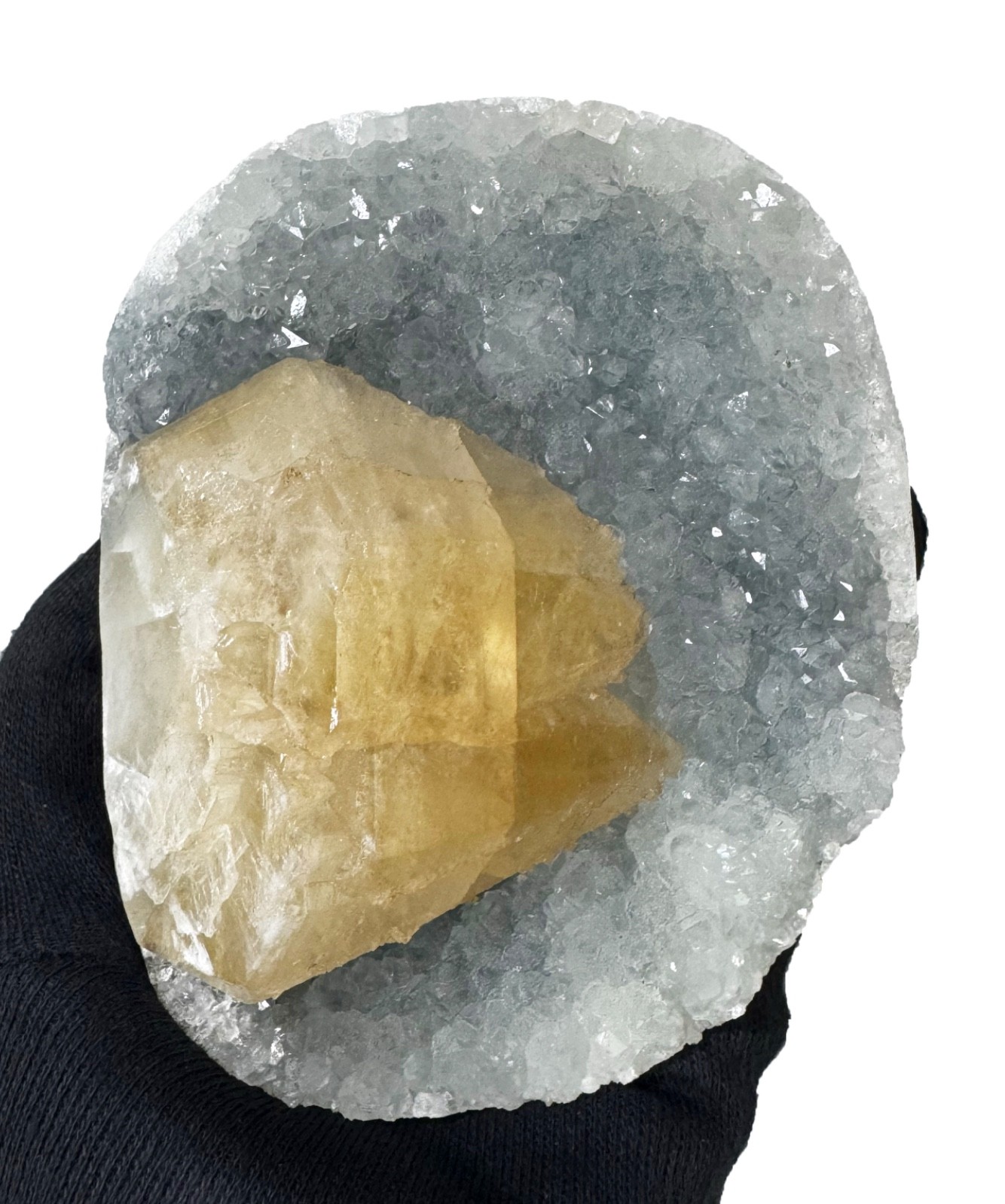 Self Standing Calcite On Quartz Rocks, Crystals And Mineral Specimens From India