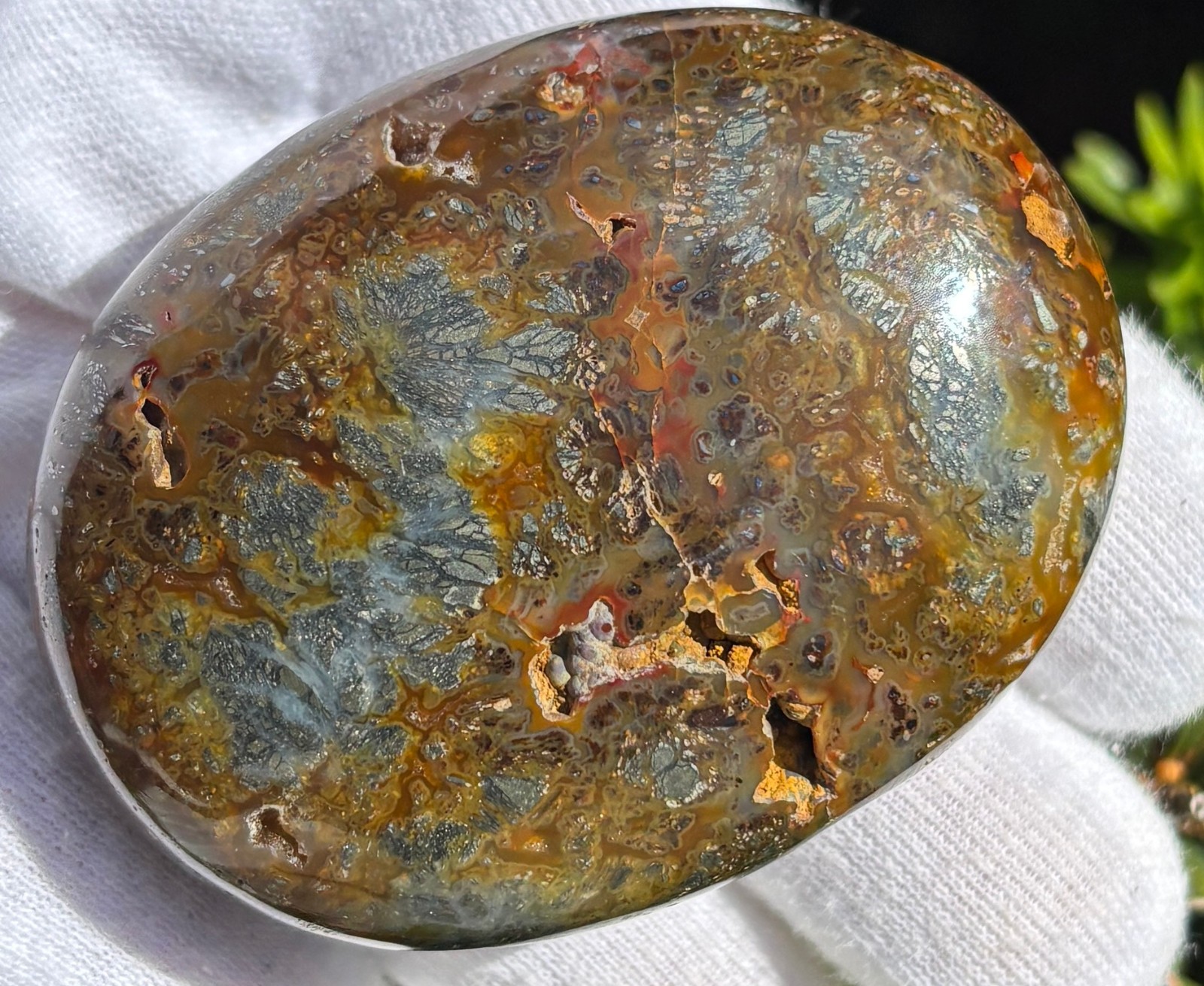 US SALE 187g LOT MULTI-COLORED MARCASITE/BLUE MIZONE OPAL PALMSTONES PALM STONE