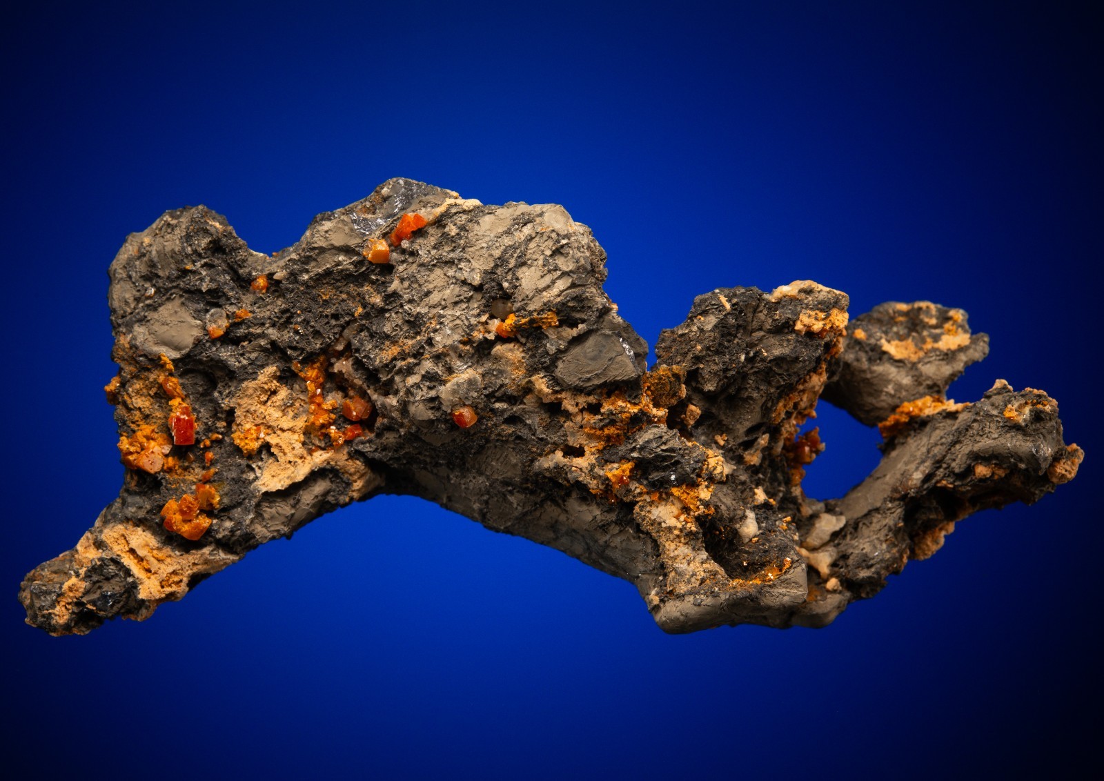 Wulfenite on Galena Bleiberg District, Carinthia, Austria 2207-092