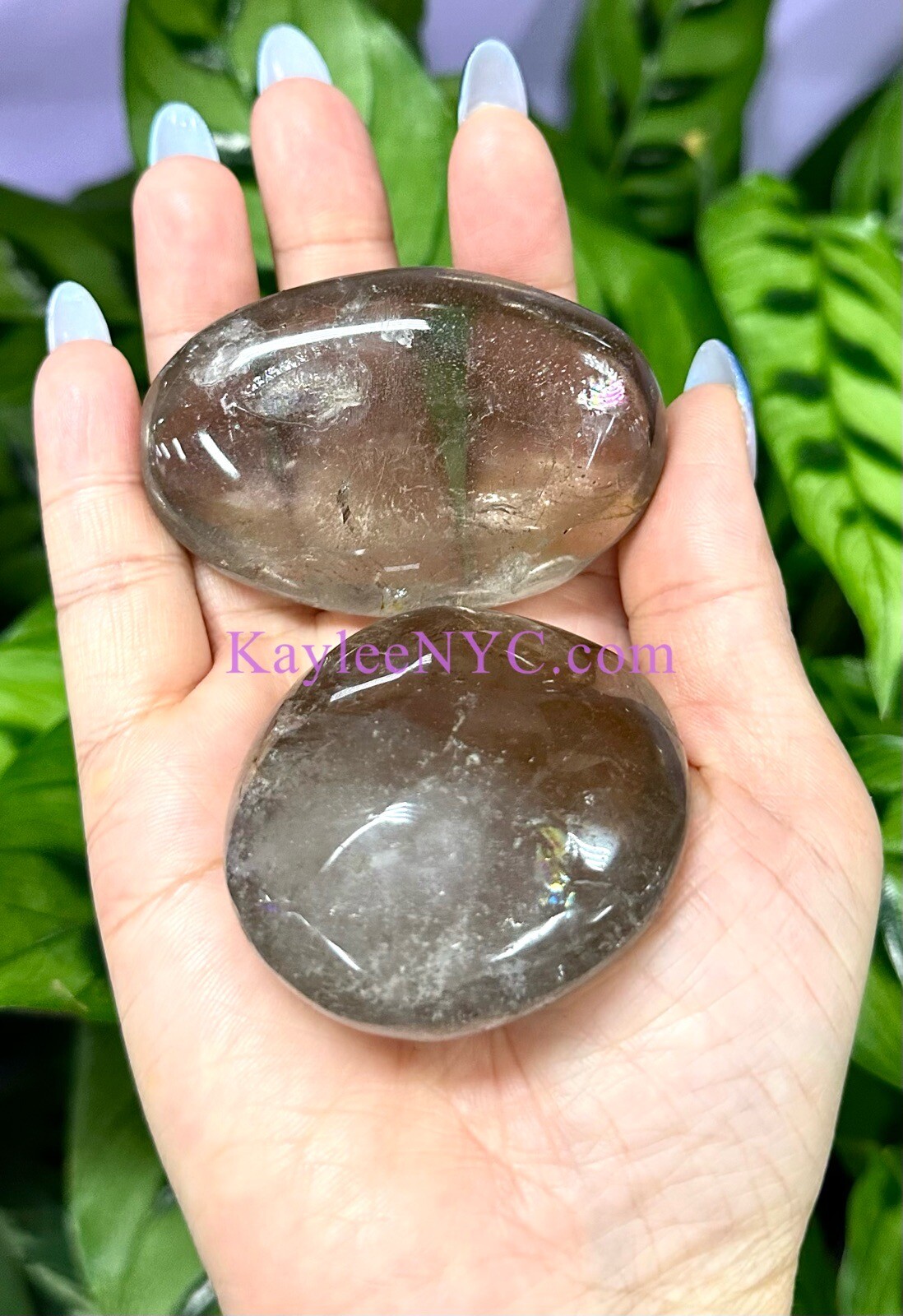 Wholesale 2 Lb Lot Natural Smoky Quartz Palm Stone Crystal Energy