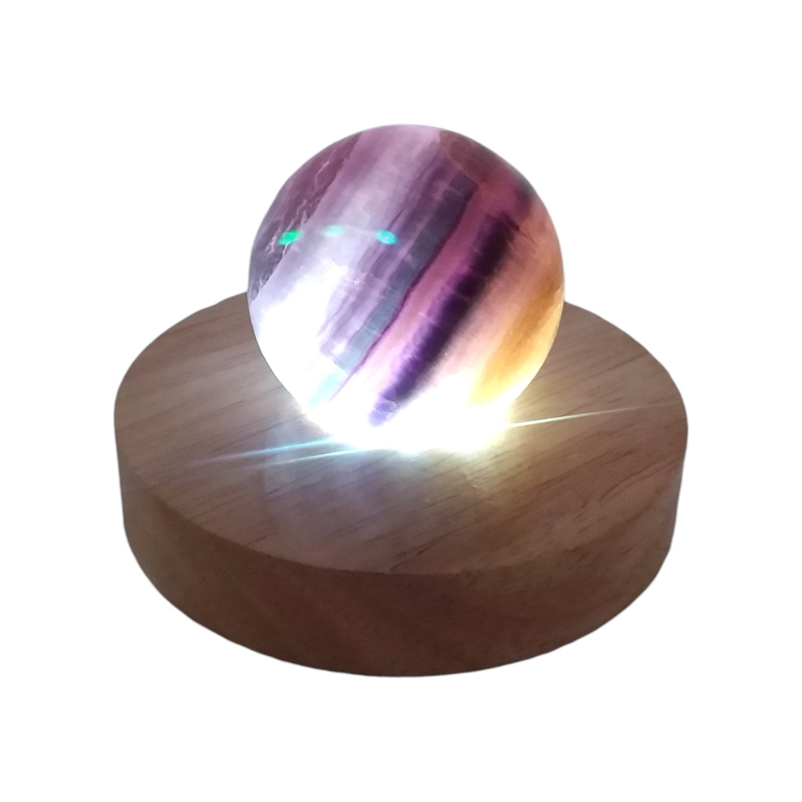 Silky Fluorite, 2 in, sphere, lighted, specimen, display, #R-3912
