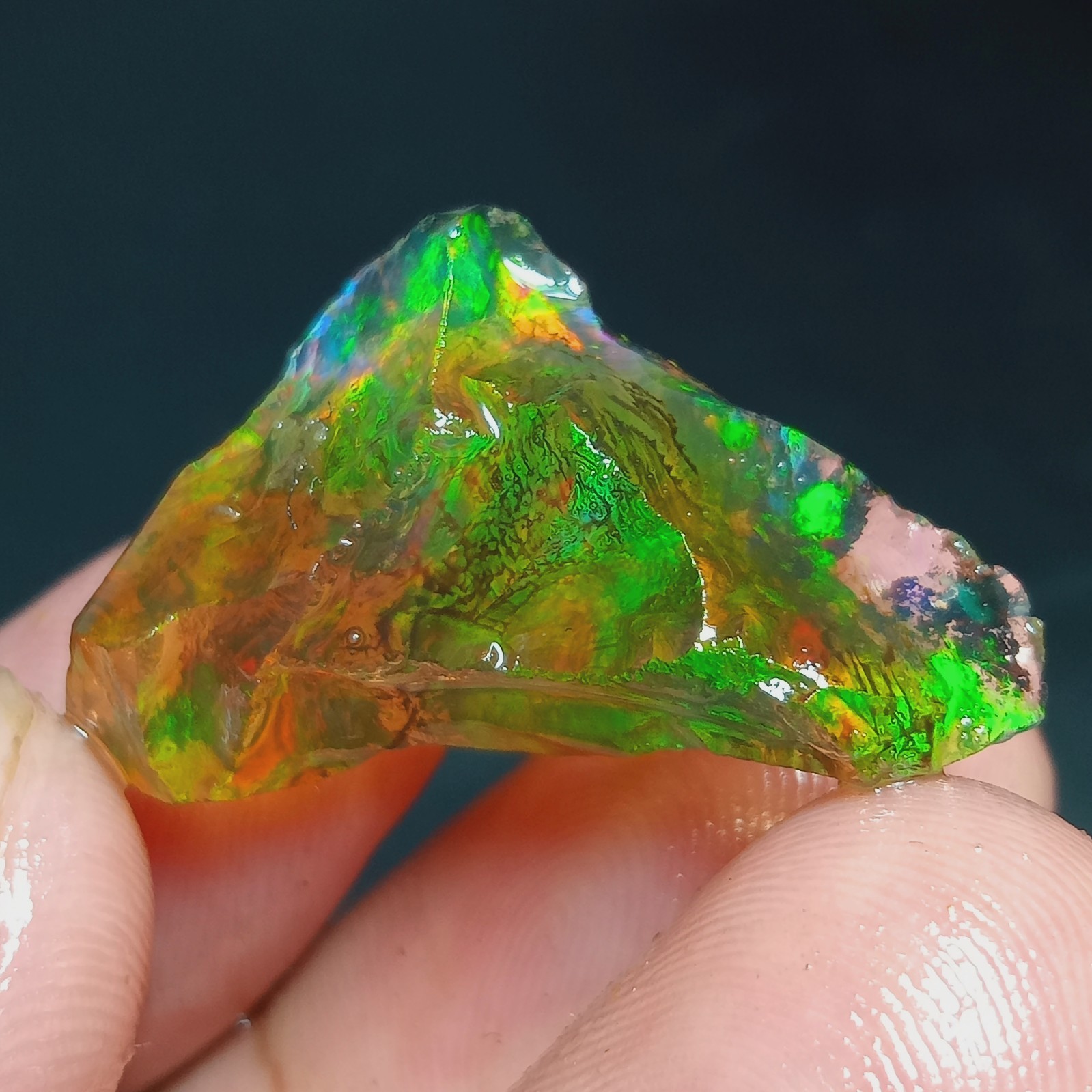 16.50 Ct Natural Ethiopian Welo Crystal Fire Opal Rough 29x15x10mm