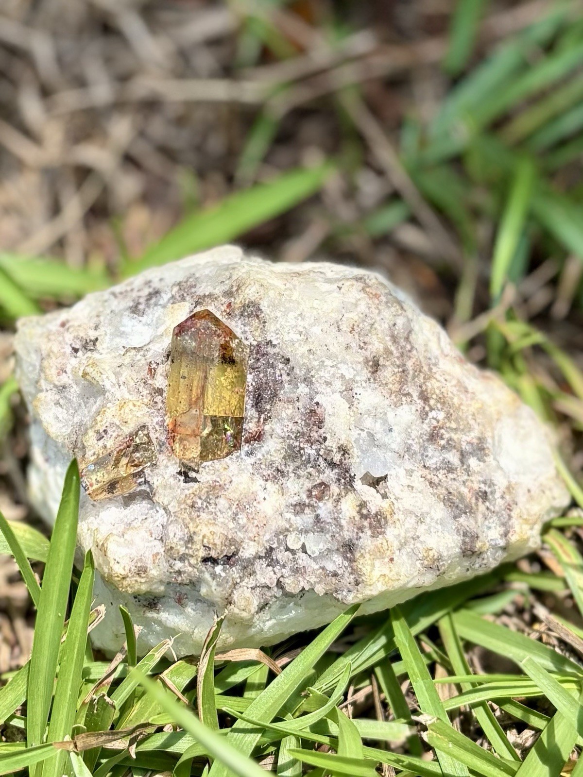 Apatite Crystals with Quartz & Magnetite – from Durango, Mexico