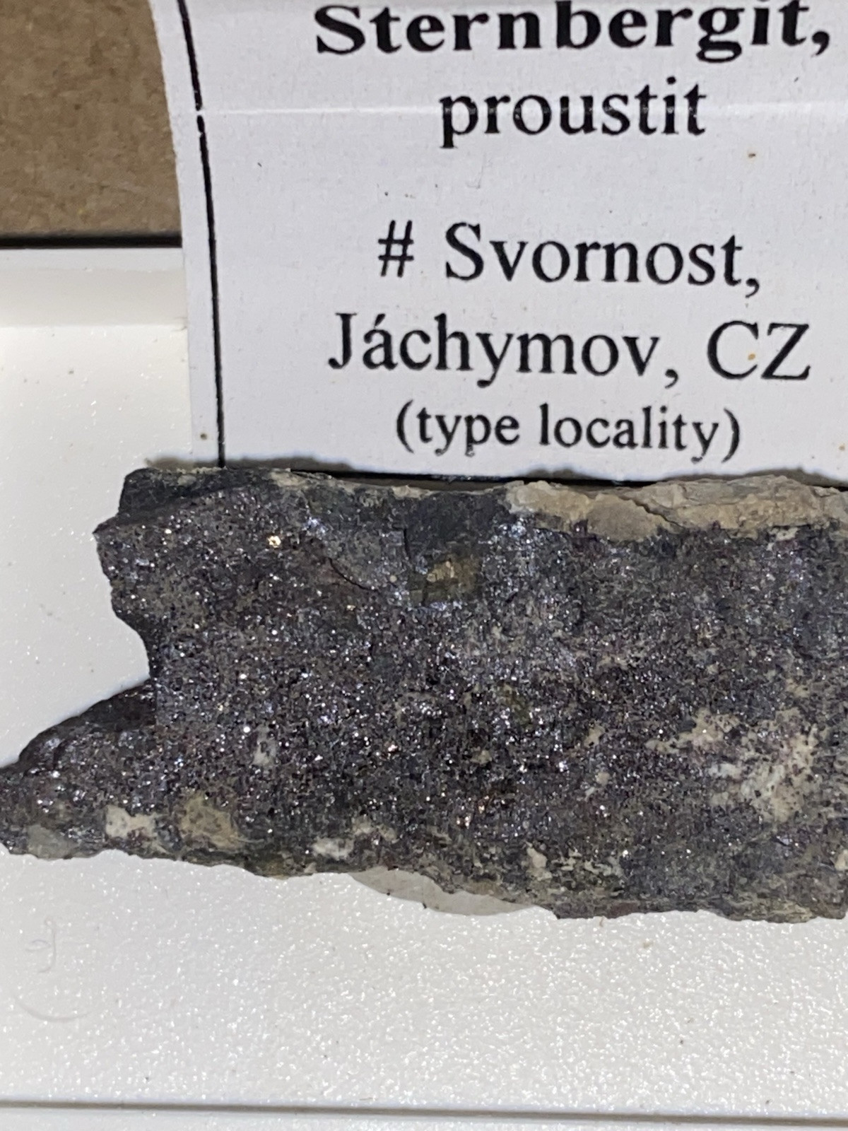 Sternbergite on Proustite Svornost Jachymov, Czech Republic Rare Microcrystals