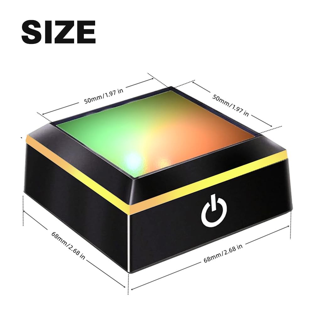 LED Light Base for Glass Art Lighted Display Stand for 3D Crystal Square Mult…