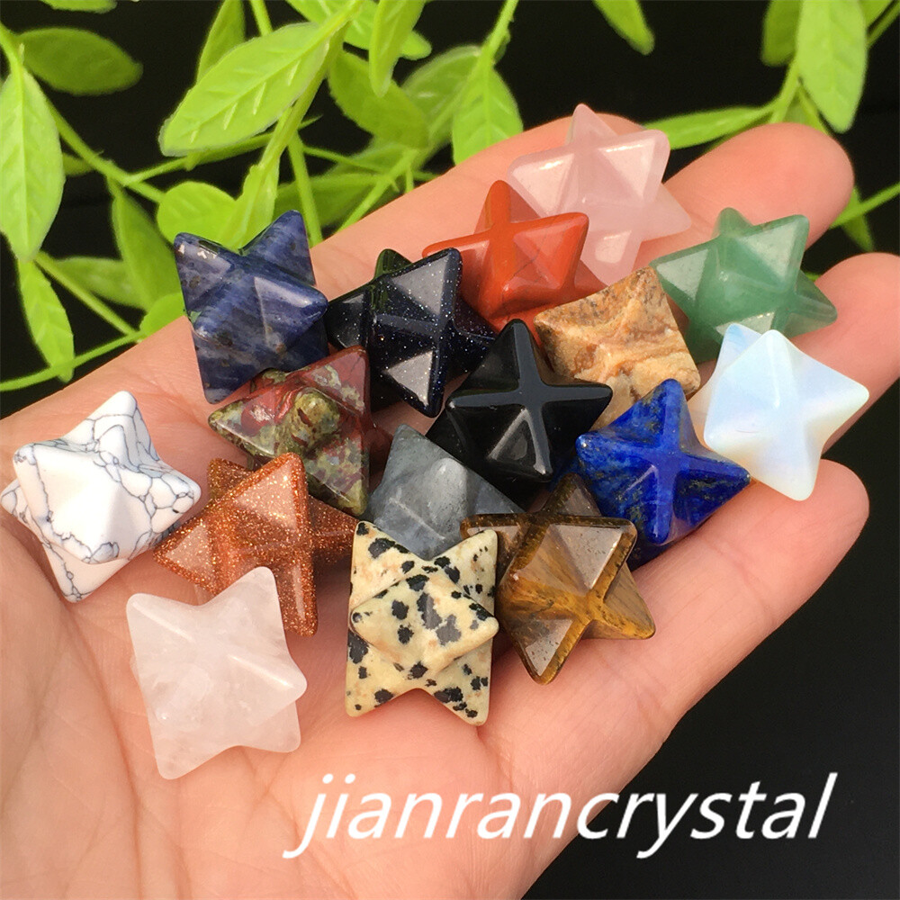 10pcs Mix Natural quartz crystal Merkaba Star carved mini crystal Skull Healing