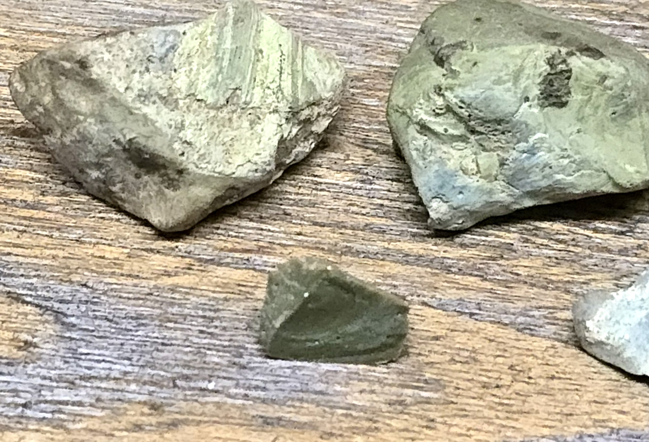 87g 1850s Green Pig Iron Slag Kentucky Lake Seafoam to Forest Tones READ