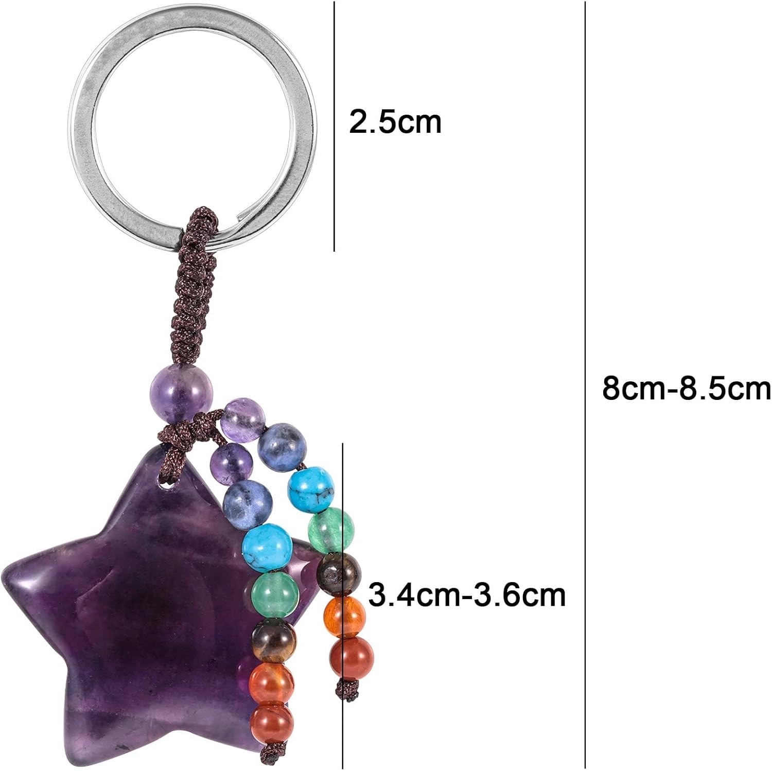 Star Crystal Black White Bag Charm Keychain for Purse Handbag Women Gift