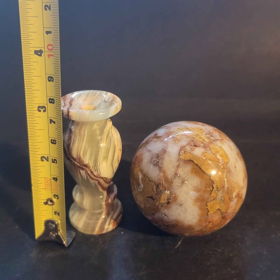 Jasper Sphere With Banded Onyx Stand