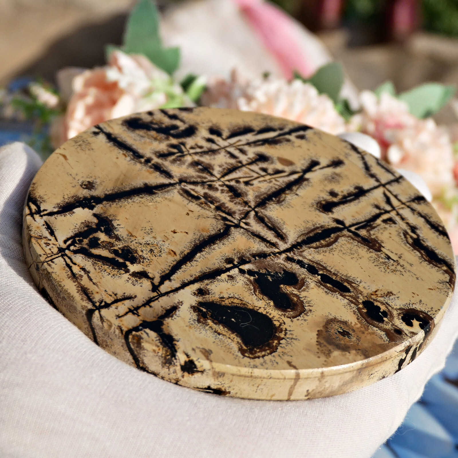 Natural Picture Jasper Landscape Slice 4.7″Large Crystal Display Art Stone Decor
