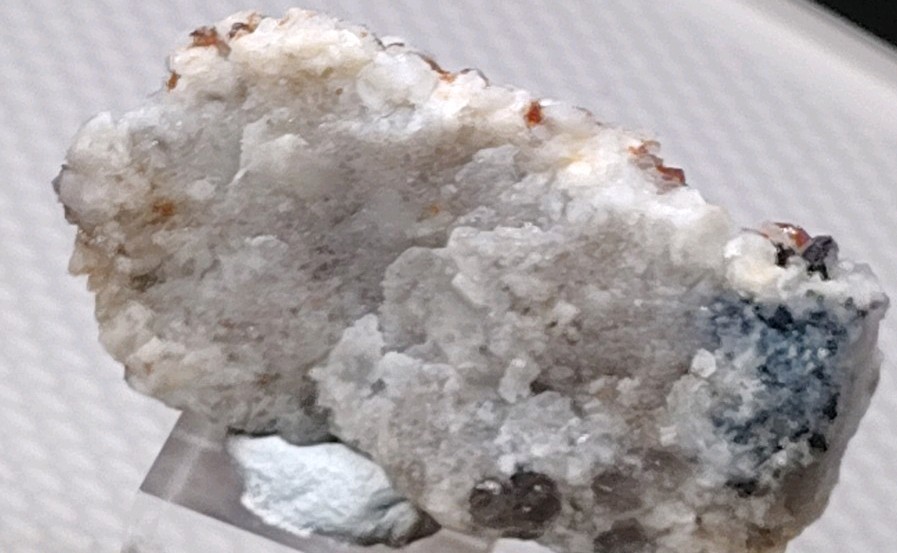 2.5″ Fluorescent HYALITE OPAL on SPESSARTINE GARNET & Feldspar – China