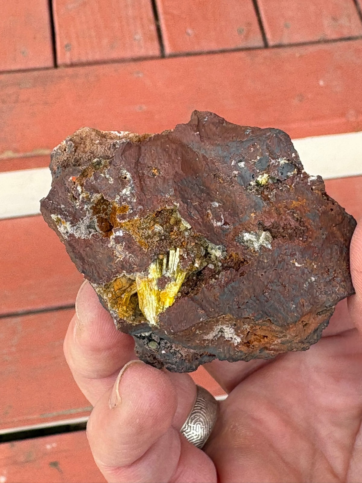Legrandite crystal spray in matrix, Ojuela mine, Mapimi, Durango, Mexico