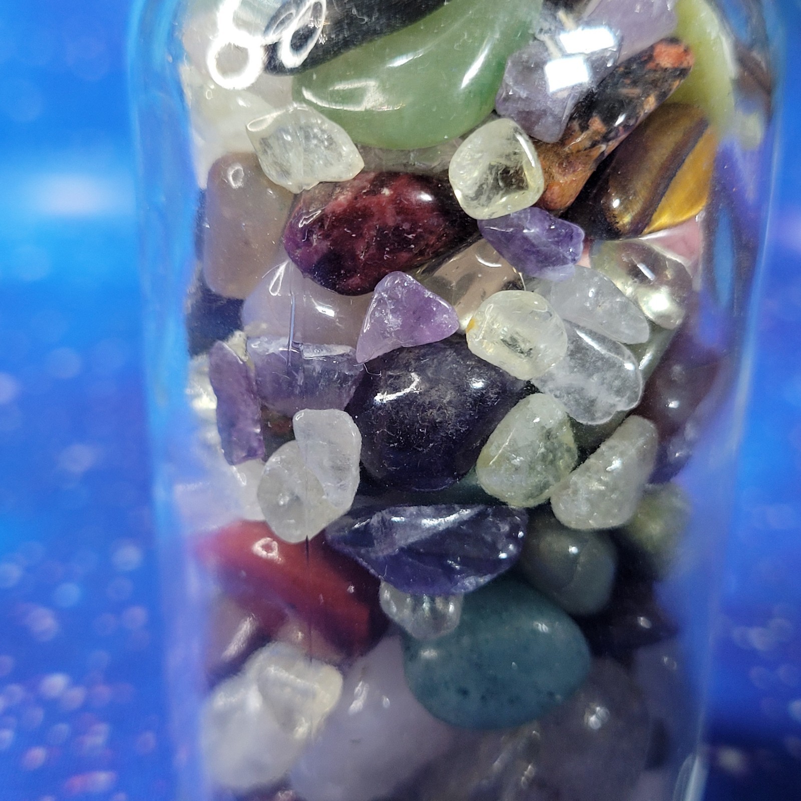 4oz Mixed Crystal Tumbles/Chips in Apothecary Vintage Glass Jar Wagner Spice