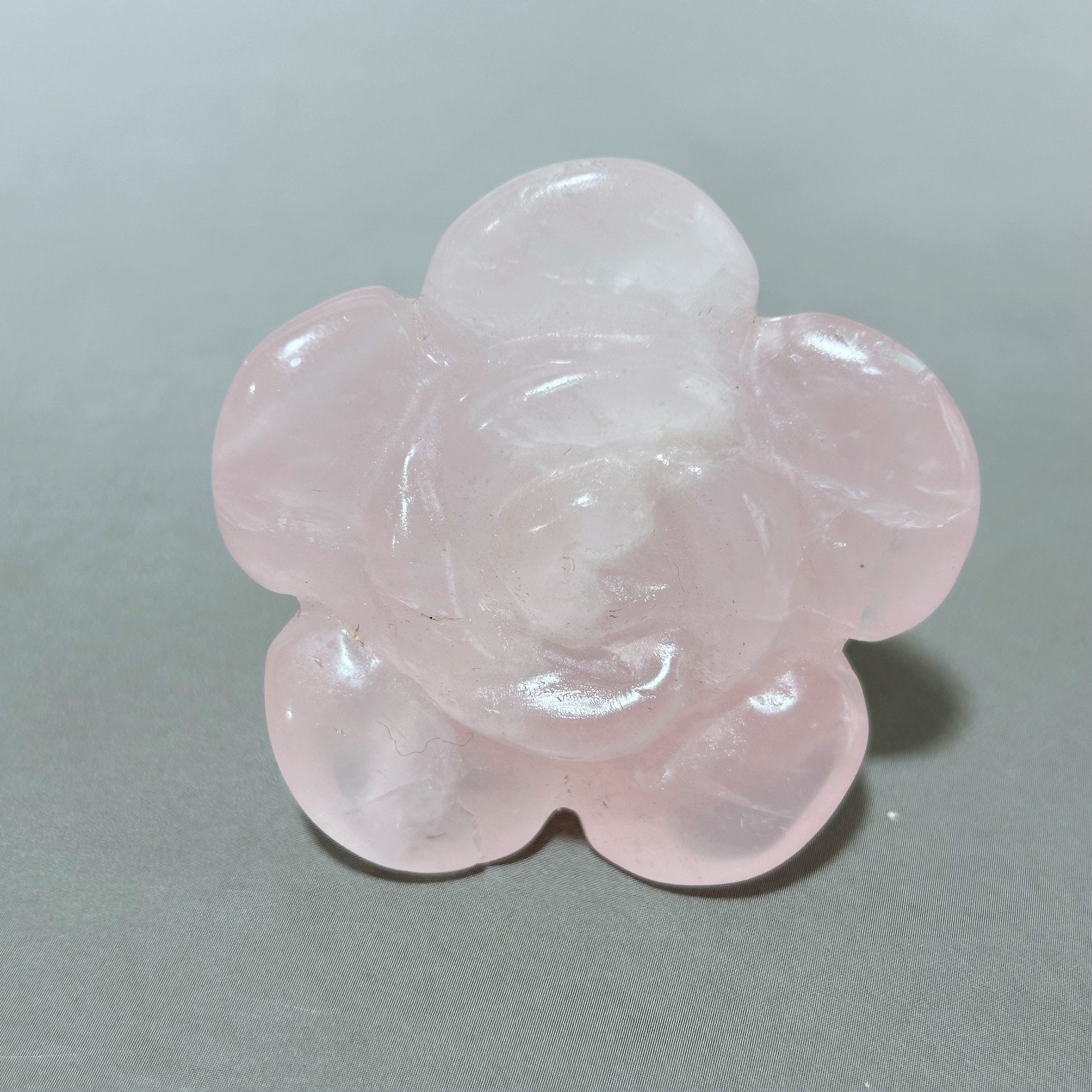 1pc Natural rose Quartz rose Flower carved Quartz Crystal skull Reiki healing