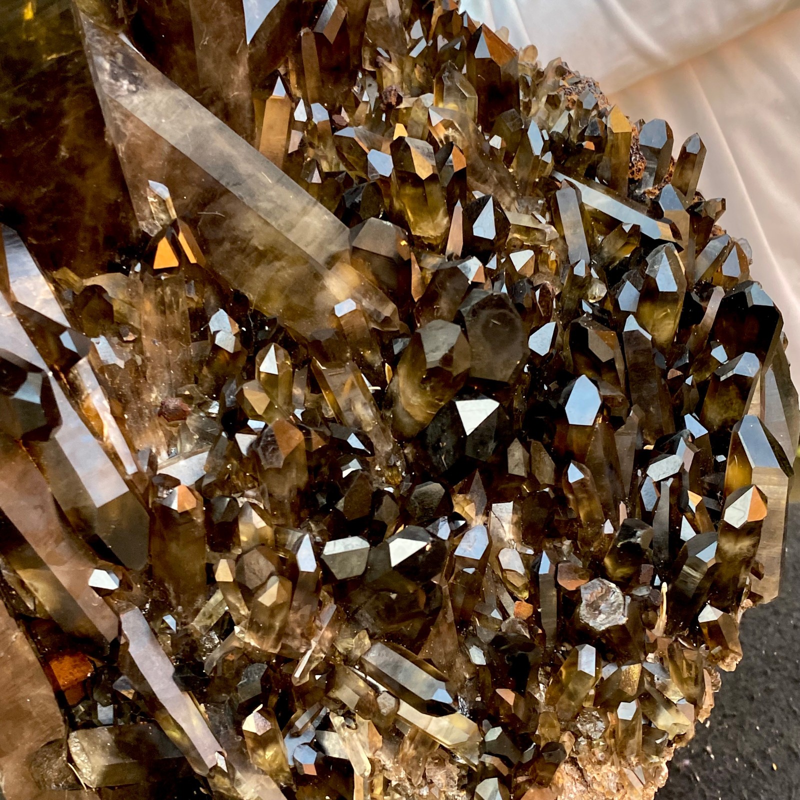 40.43LB Large Natural Black Smoky Quartz Crystal Cluster Raw Mineral Specimen