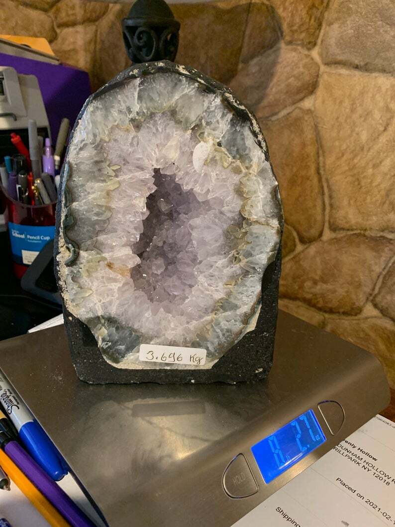 SALE! 8.12 lb BIG Amethyst Geode,Cathedral Crystal Cluster,Amethyst Uruguay