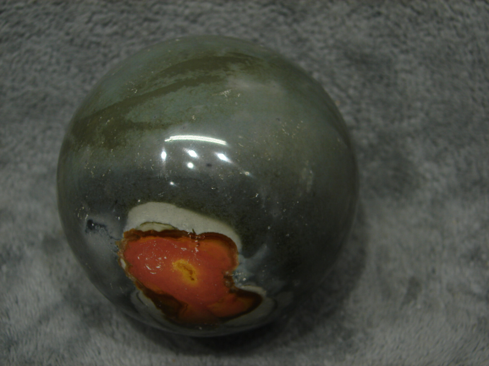 3&1/8″ PolyChrome Jasper 1lb 9.2 oz Sphere Madagascar Healing Reiki Stone Ball