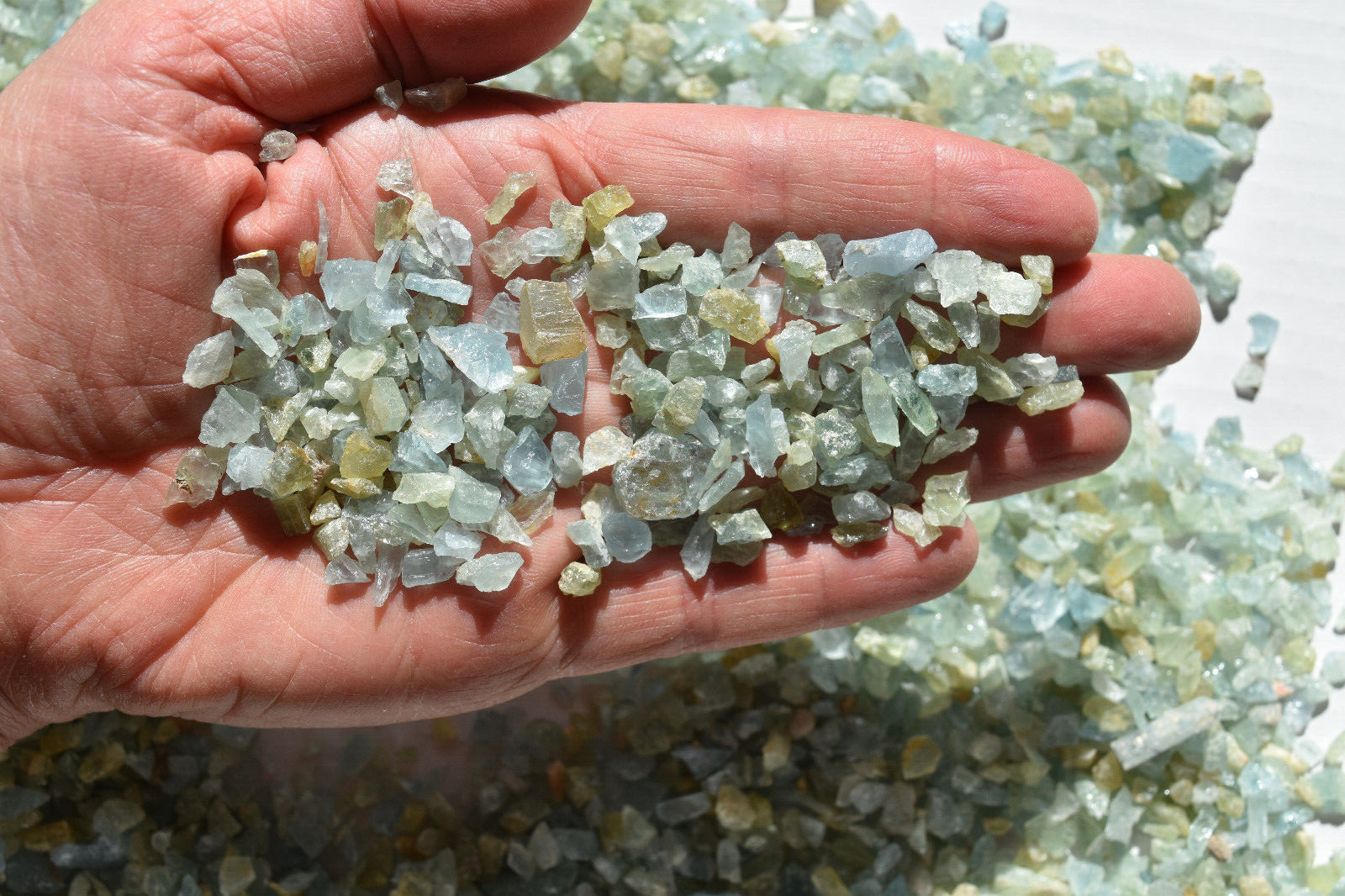 WHOLESALE Aquamarine / Beryl Chips Art Grids Orgonite Africa 700 grams # 5641