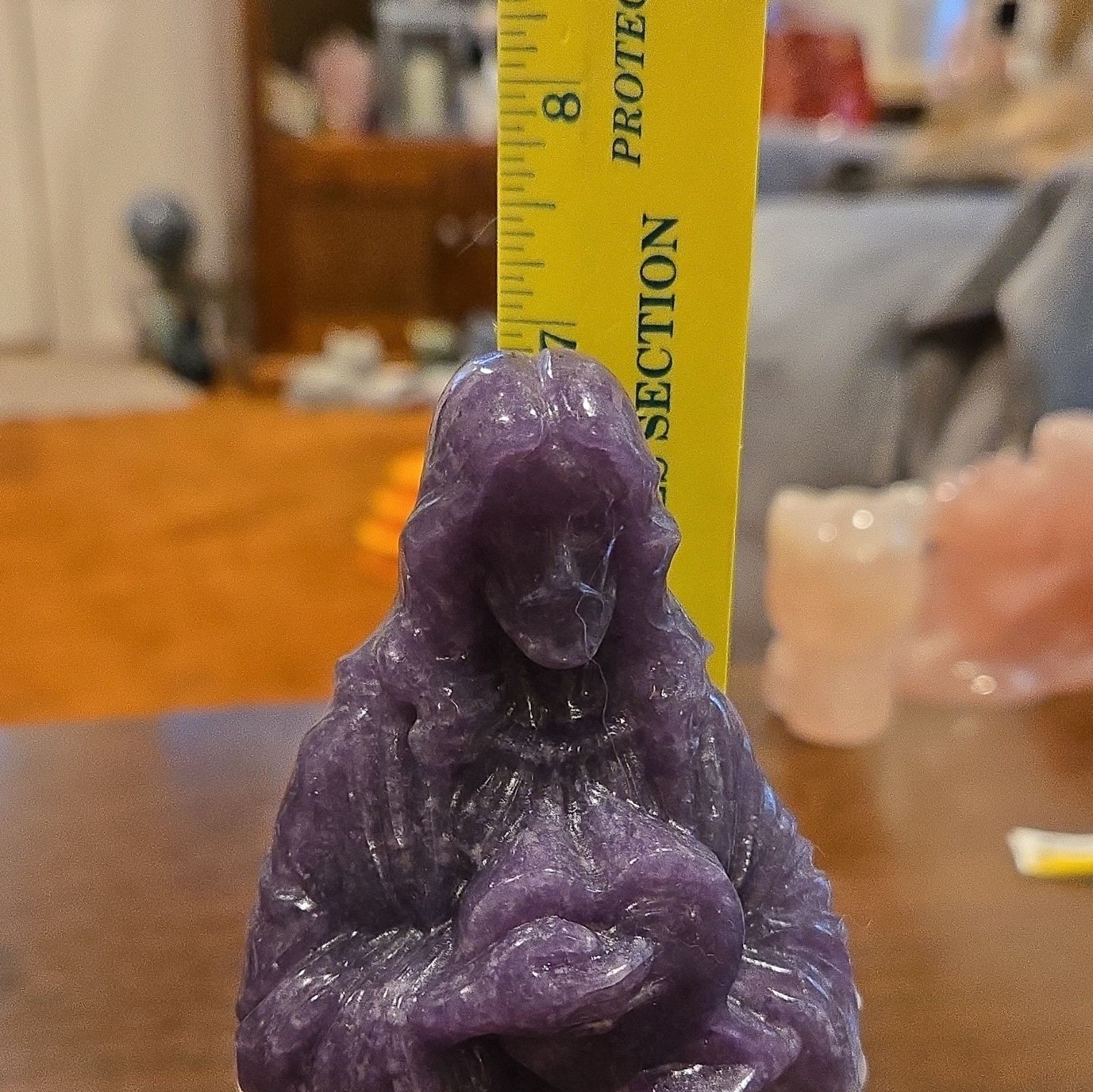 Natural Purple/Lilac Jade Carved Crystal Jesus Statue 7″ Tall * Beautiful*