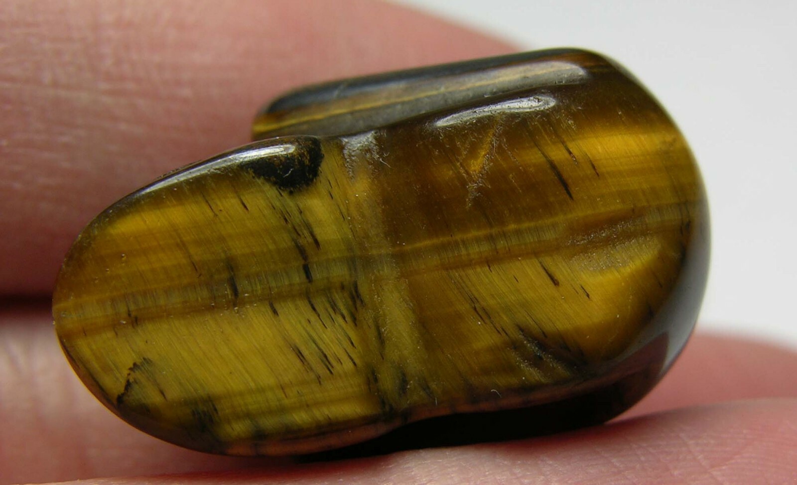 #2 Madagascar 52.55ct 100% Natural Tigereye Stone Skull Carving 10.50g 26.00mm