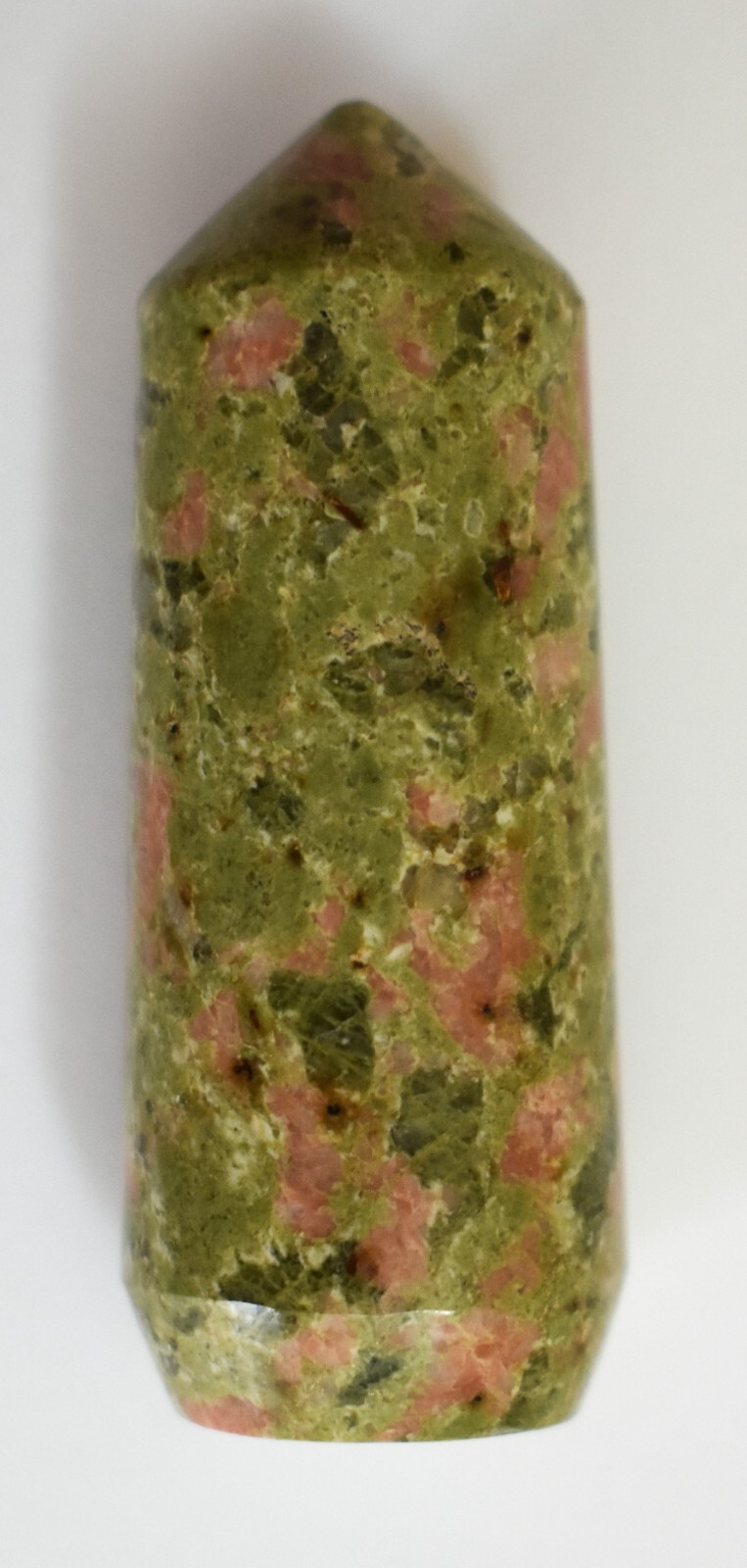 Unakite Tower Natural Green Pink North Carolina USA Olivine Crystals Hand Craved