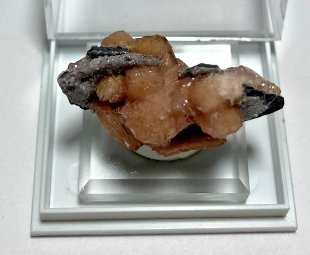 Stunning Olmiite & gemmy Calcite on Maganese Thumbnail from South Africa