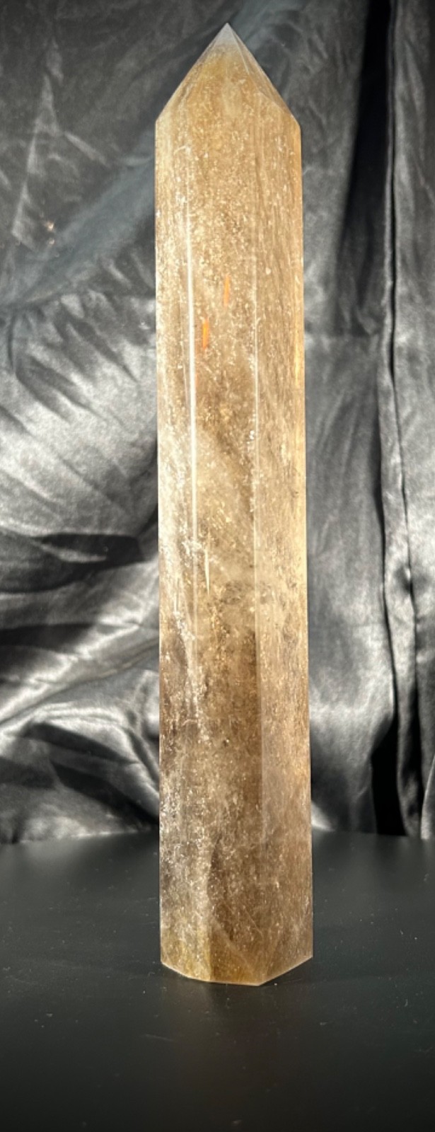 9.2″ Gold Rutile Smoky Quartz Tower 1lb 1.1oz (485 grams)