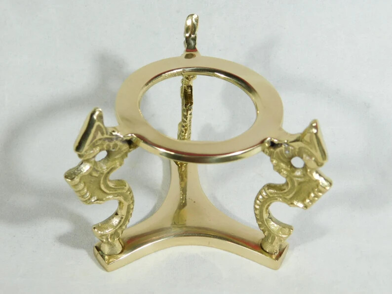Sphere Display Stand Medium Size Dragon Design Brass / Gold color
