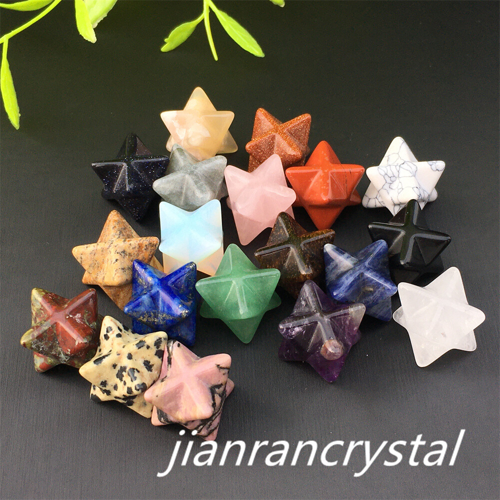 10pcs Mix Natural quartz crystal Merkaba Star carved mini crystal Skull Healing