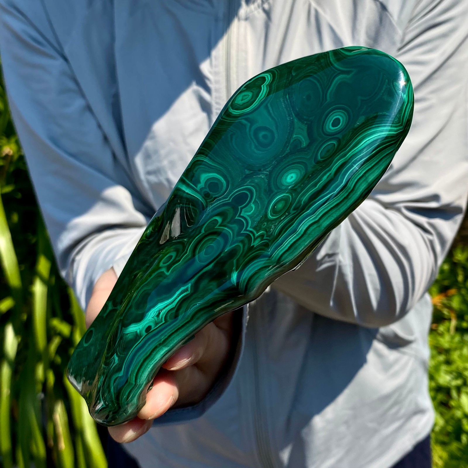 1.76LB Natural Polished Malachite Mineral freeform specimen Reiki Stone