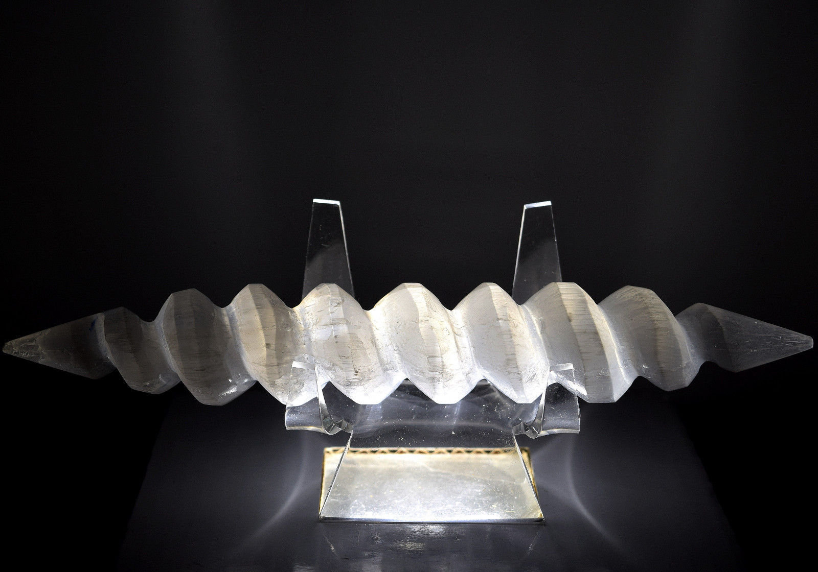 5.9″ Selenite Massage Wand Satin Spar Spiral-Shaped Mineral Stone Morocco (1PC)