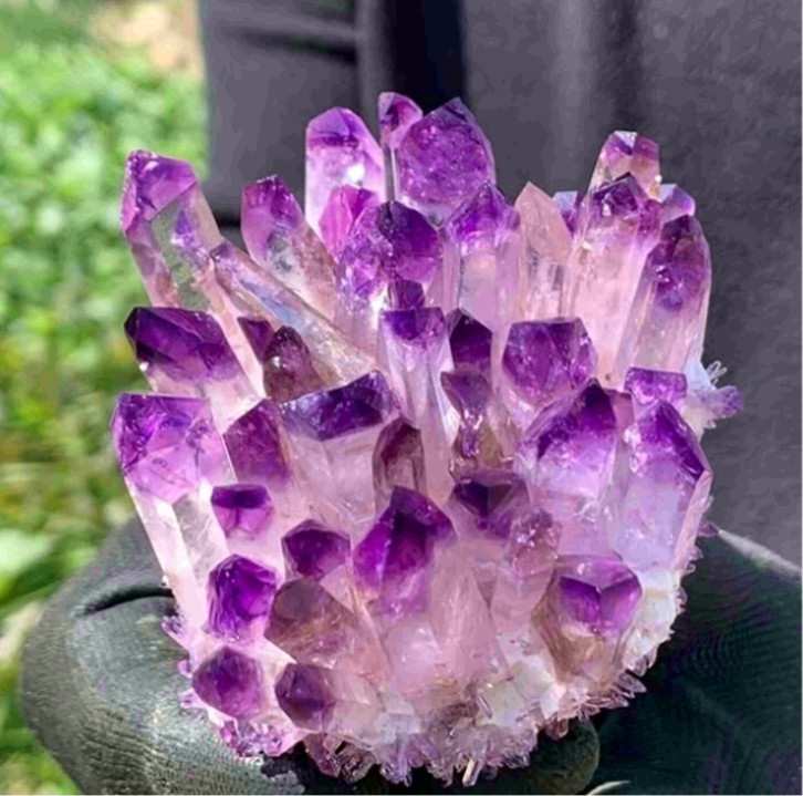300g Amethyst Phantom Cluster Healing Mineral Rocks Specimens Purple Crystal
