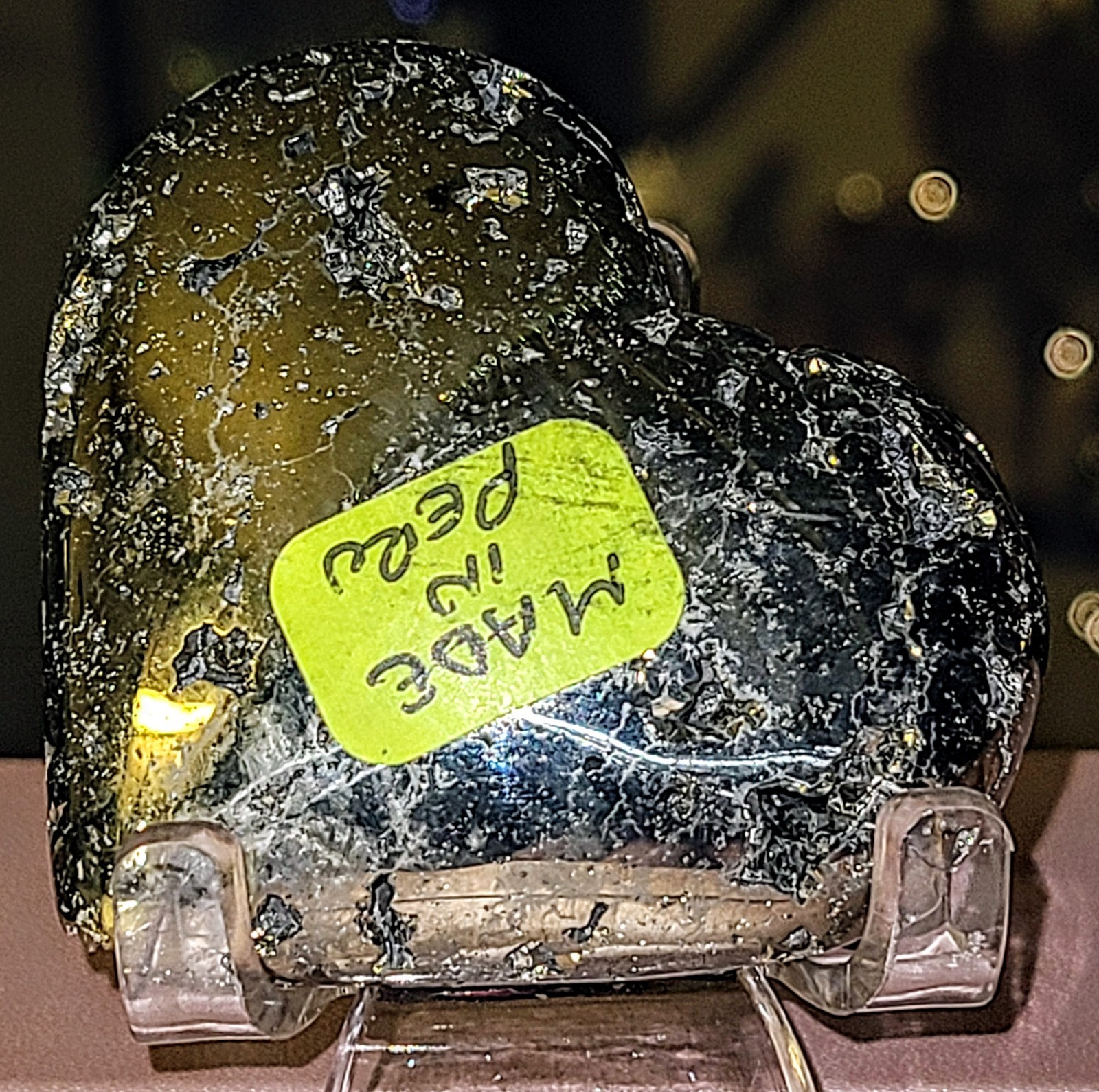 Golden Druzy Peruvian Pyrite Crystal Heart #4