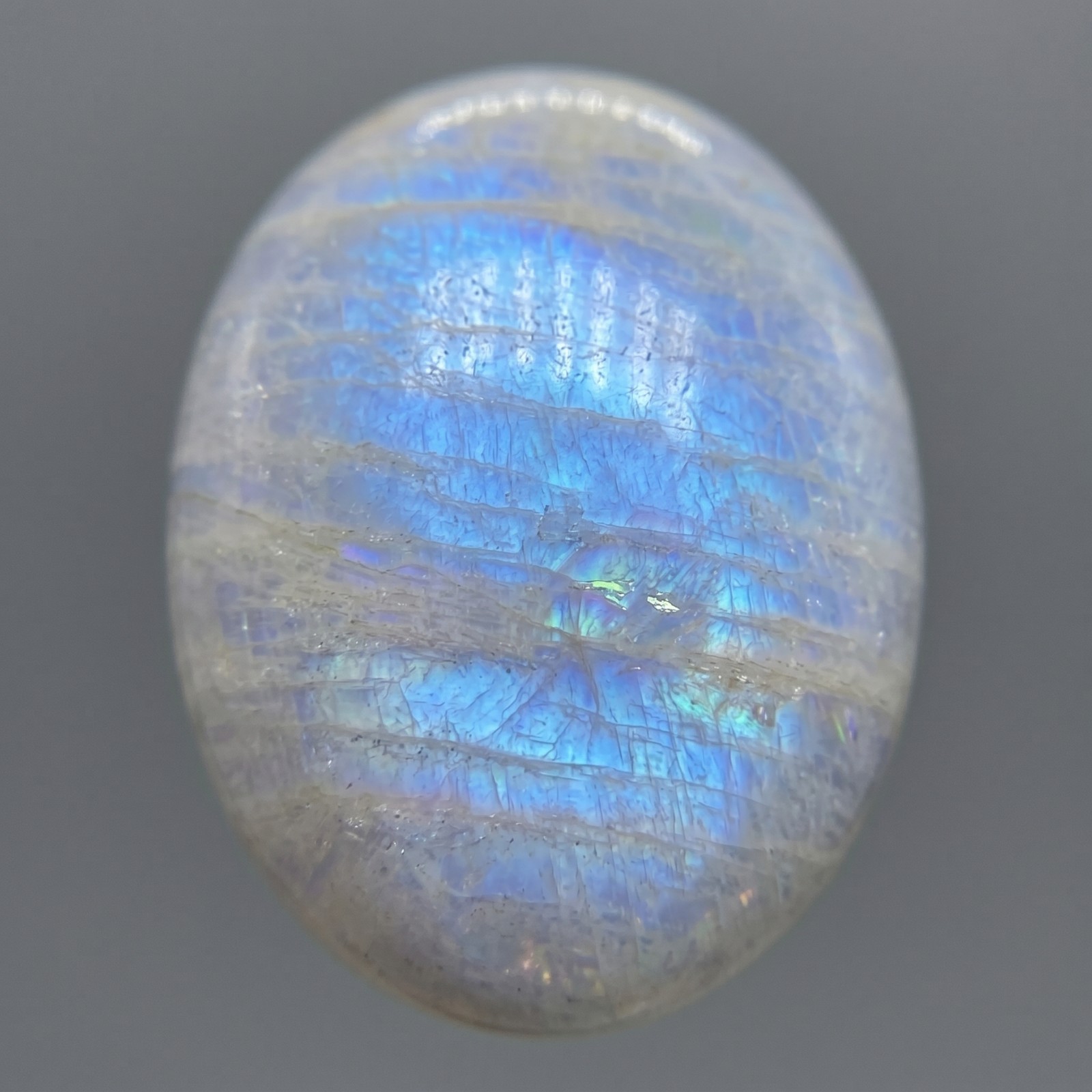 Moonstone Palm Stone 5-8cm Natural Blue Flash Healing Crystal