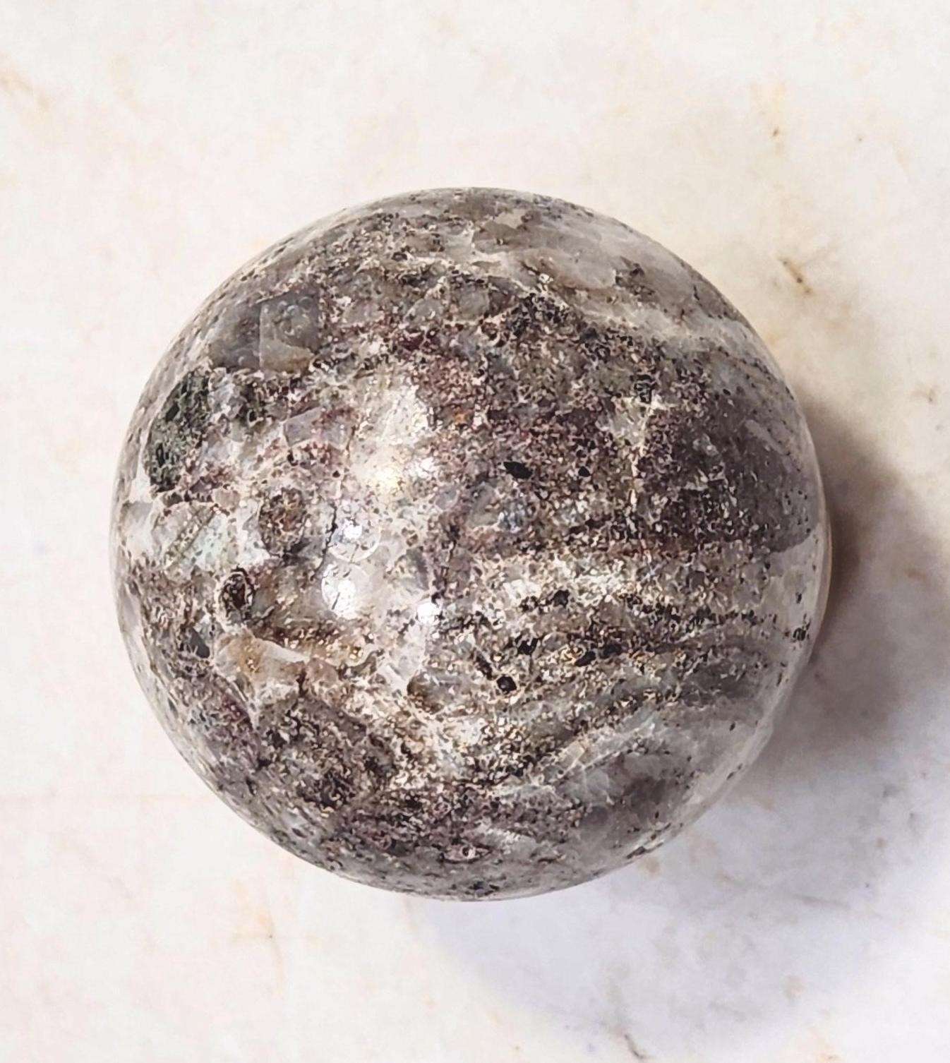 Fluorescent Willemite and Calcite 33mm Sphere for UV Collection 6540