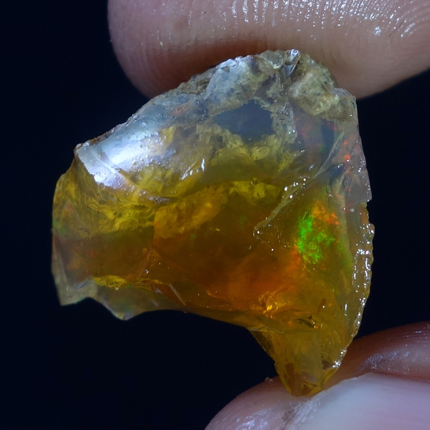 Natural Ethiopian Loose Rough Raw Opal Gemstone Multi Fire Oil Rough 16.00 Carat