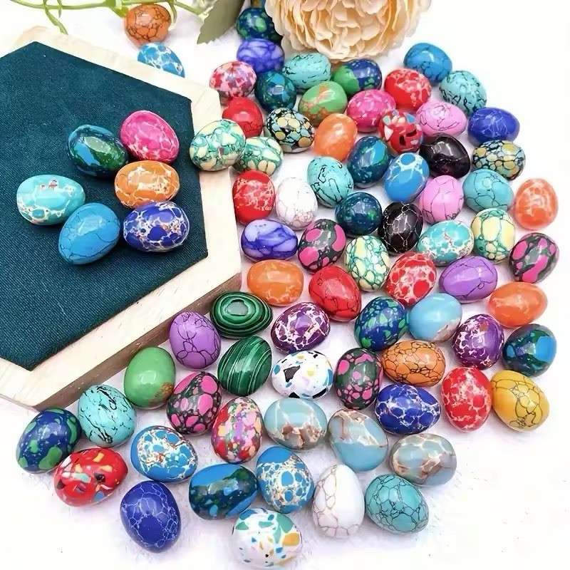10 Pcs Natural Multi-color Gems Crystal Healing Mineral Eggs Quartz – Random