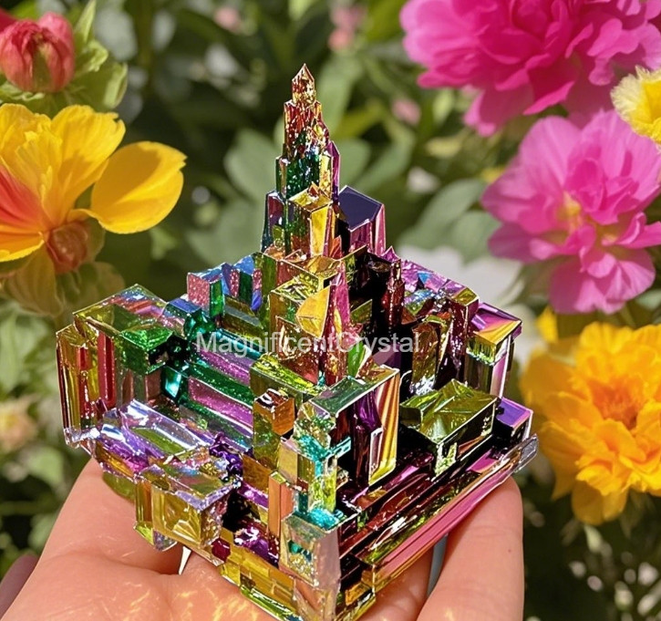 2025HOT Aura Bismuth Gemstone Stone Quartz Crystal Home Decor Healing Reiki Gift