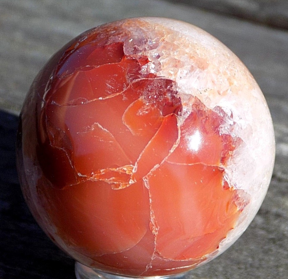 AWESOME CARNELIAN AGATE SPHERE MARBLE 33MM OR 1 5/16” 8082