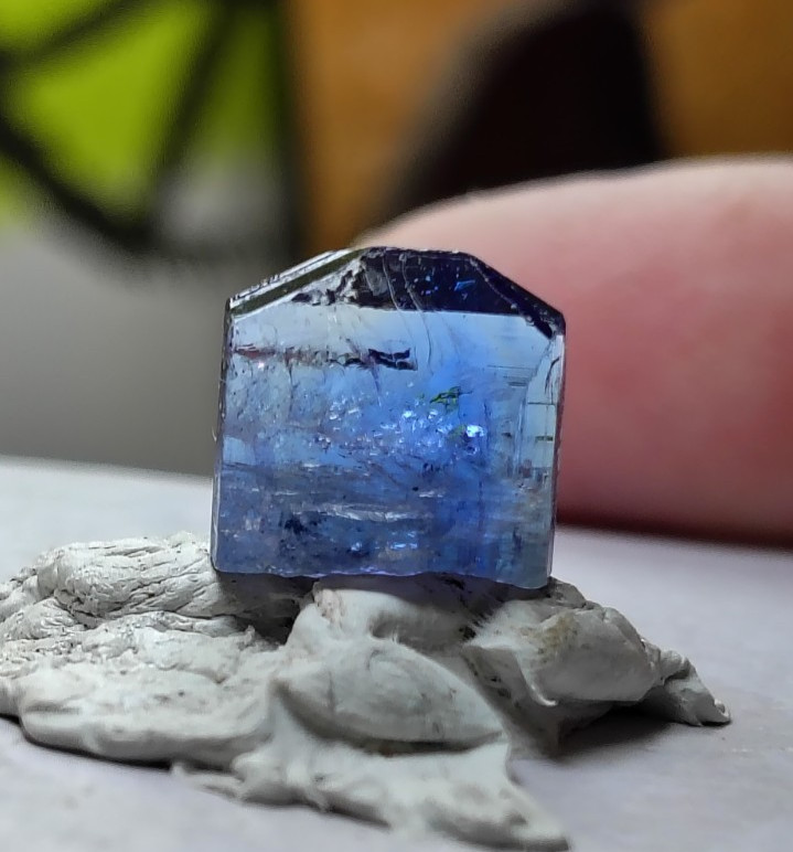 TANZANITE MULTICOLOR BLUE LIGHT TEAL PURPLE UNHEATED TWIN CRYSTAL 7.5CT MONSTER